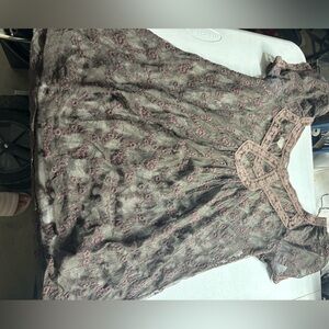 See through Y2K brown shirt